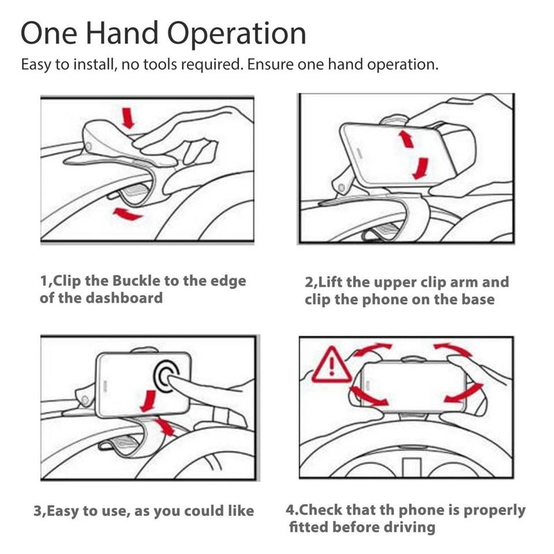 Universal Dashboard Phone Holder Clip HUD Car Mount For Phones GPS 3