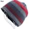Knitted Wool Hat Mens Skullies Hat Winter Beanie Bonnet Thicker Stripe Skis Sports Beanies Plus Vel