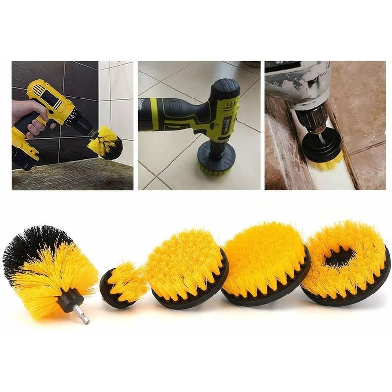 Drill Brush Attachment Set For Carpet Car And Tile Deep Cleaning 1