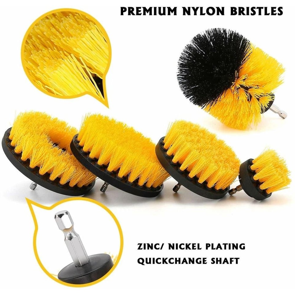 Drill Brush Attachment Set For Carpet Car And Tile Deep Cleaning 2