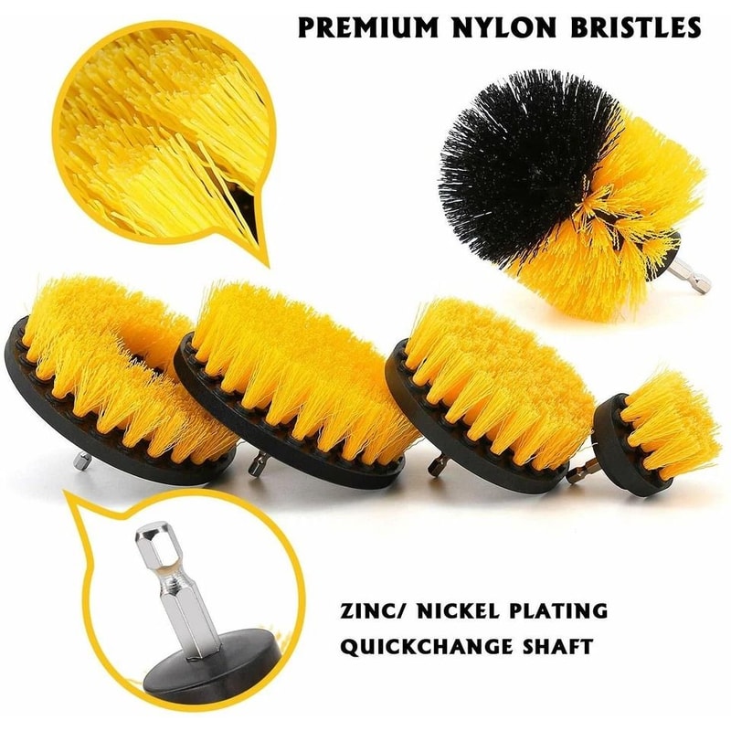 Drill Brush Attachment Set For Carpet Car And Tile Deep Cleaning 2