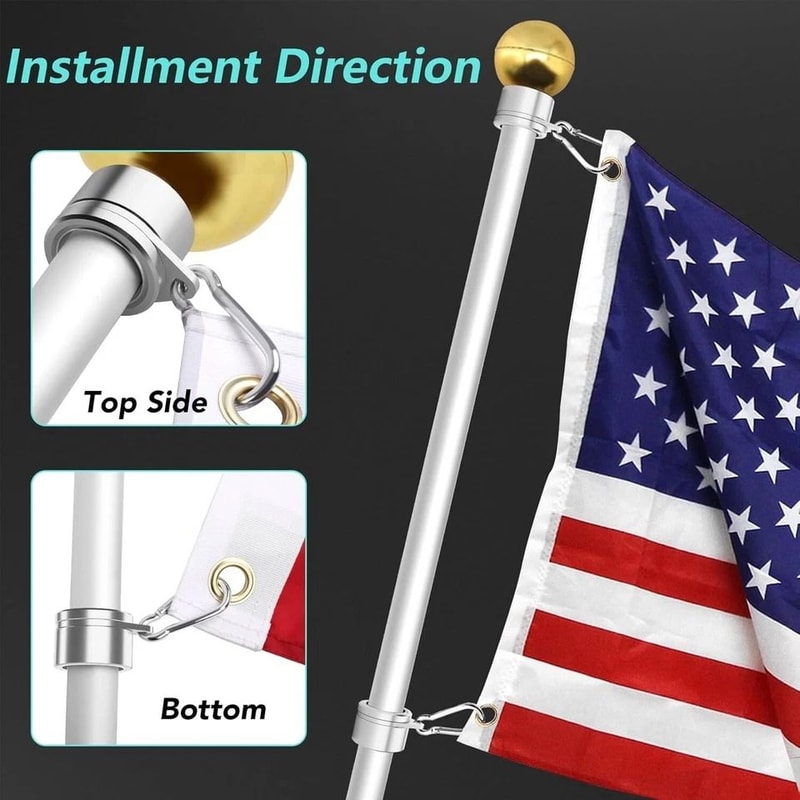 Flag Pole Rings Anti Wrap Spinning Flag Pole Clips Swivels 5
