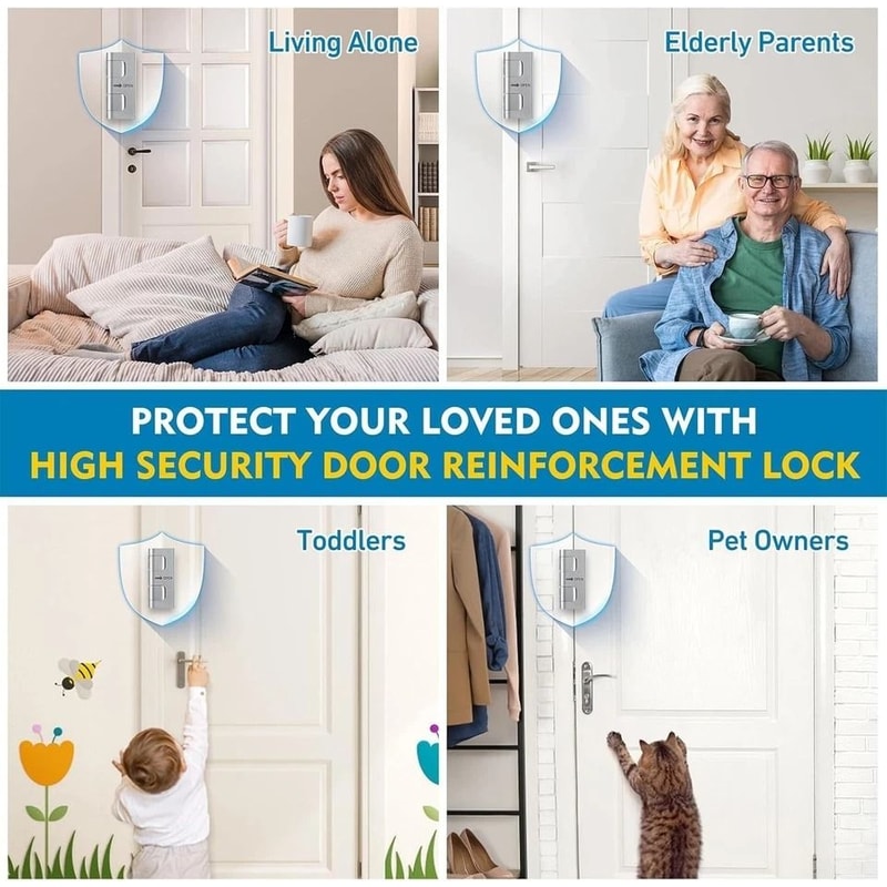 Door Reinforcement Lock Home Security Door Lock Child Proof AntiKick Front Door Guard 3