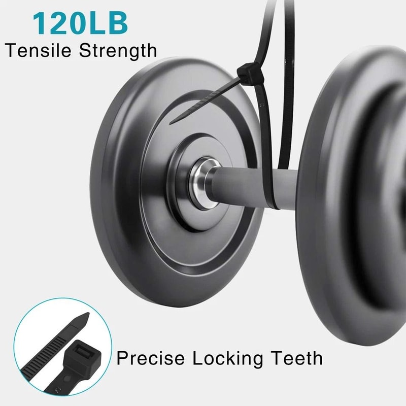 Heavy Duty Cable Ties UV Resistant Black Nylon Zip Ties 100 Lb Strength 5