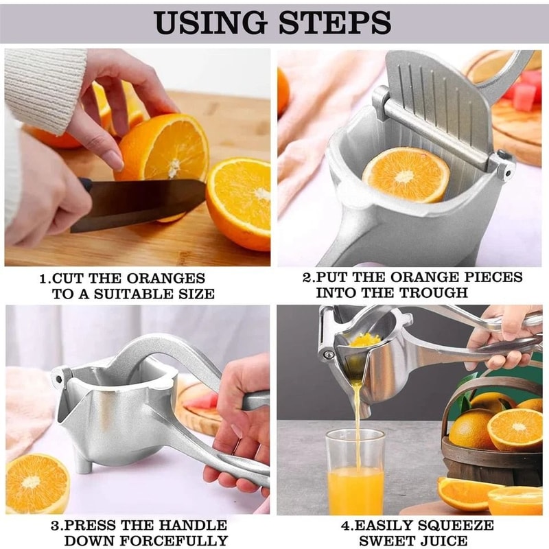Stainless Steel Lemon Squeezer Manual Citrus Press Heavy Duty Lemon Juicer Rustproof Citrus Juicer 4