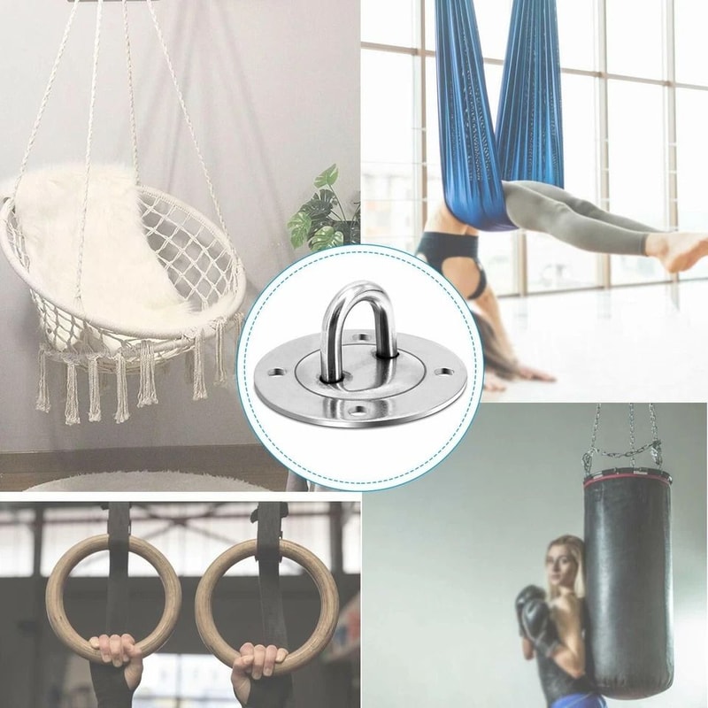 Ceiling Suspension Hook Swings Hand Rings Stainless Steel Hammock Hook 2