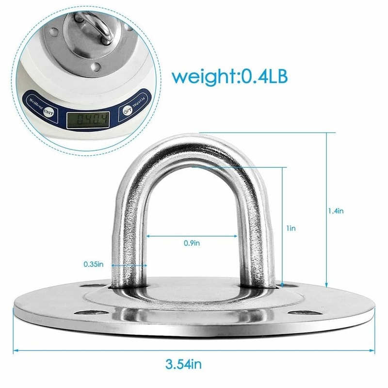 Ceiling Suspension Hook Swings Hand Rings Stainless Steel Hammock Hook 4