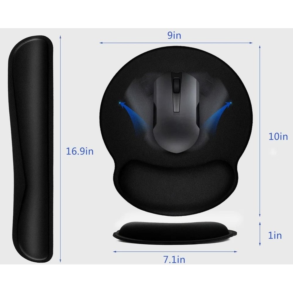 Ergonomic Memory Foam Wrist Rest Set For Keyboard And Mouse Support 1