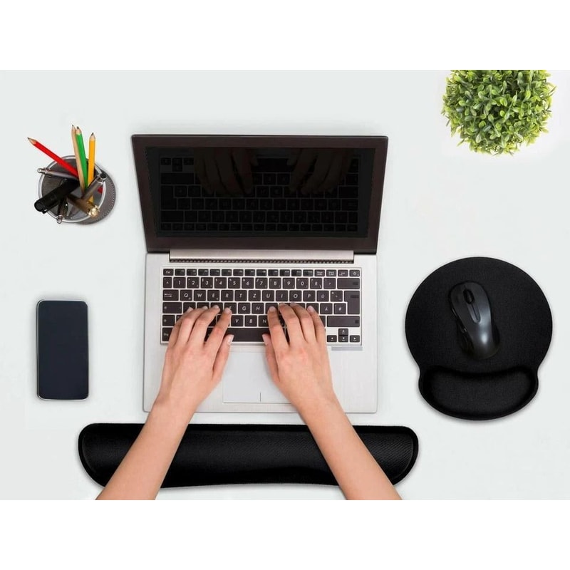 Ergonomic Memory Foam Wrist Rest Set For Keyboard And Mouse Support 4