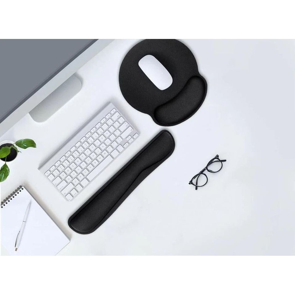 Ergonomic Memory Foam Wrist Rest Set For Keyboard And Mouse Support 0