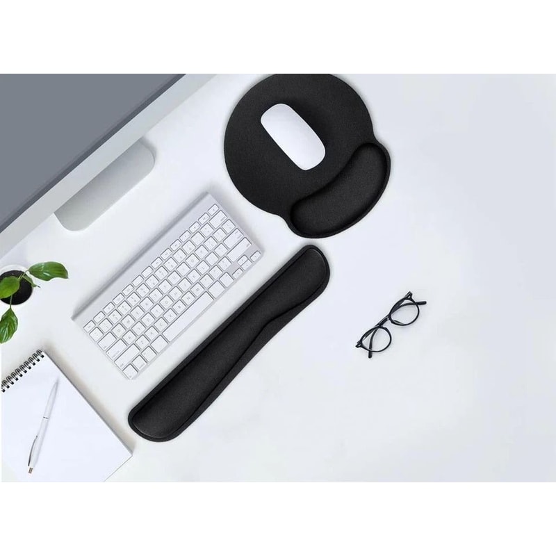 Ergonomic Memory Foam Wrist Rest Set For Keyboard And Mouse Support 0