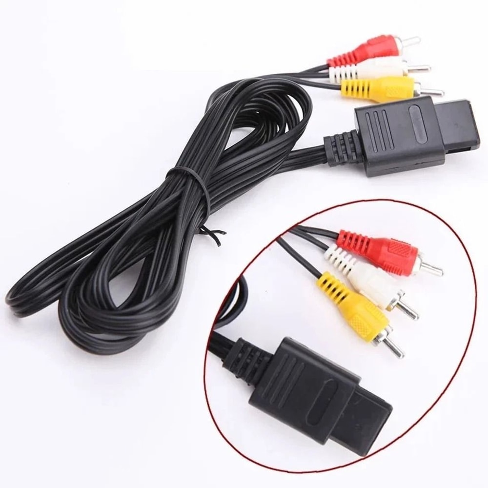 Universal Nintendo AV Cable For GameCube SNES Composite RCA TV Cord 0