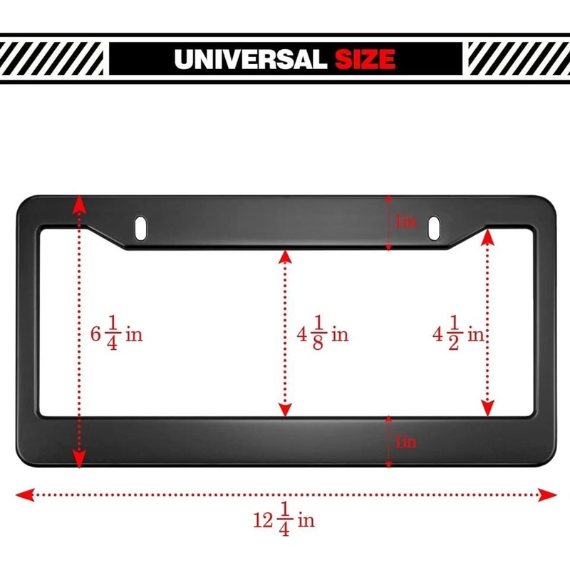 Widened Matte Black License Plate Frame Universal Car Plate Holder Kit 2