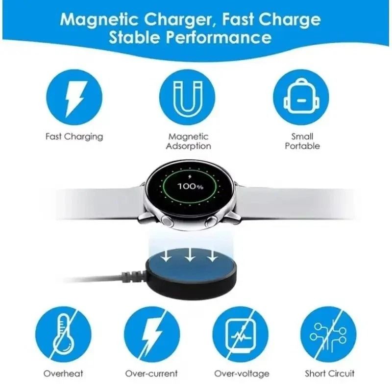 Magnetic Charging Dock For Samsung Galaxy Watch Charger Fast USB Stand For Travel Daily Use 1