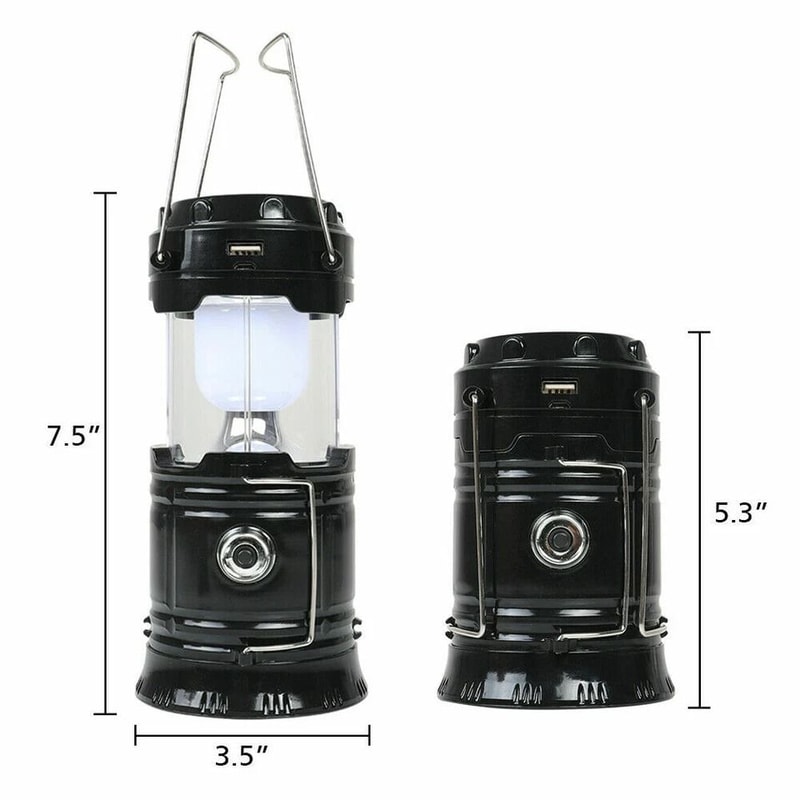 Solar Rechargeable Camping Lantern USB LED Flashlight For Tent And Emergency Use 3