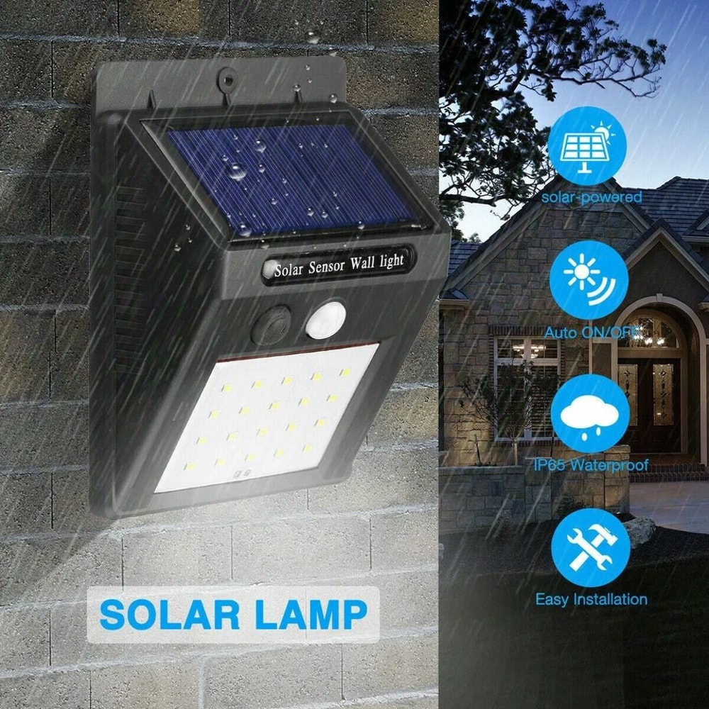 Solar Motion Sensor Wall Lights Outdoor Waterproof LED Security Lamps 1