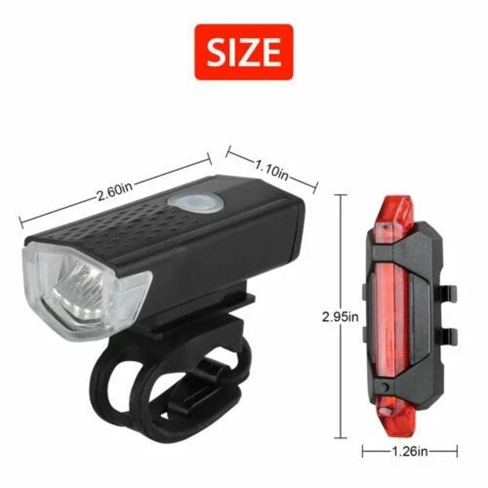 USB Rechargeable Bike Light Set Front And Rear Waterproof LED Bicycle Lights For Night Riding 3