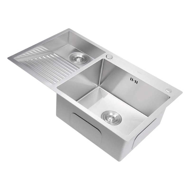 Stainless Steel Laundry Sink With Washboard Dual Basin Utility Sink For Laundry Room 2