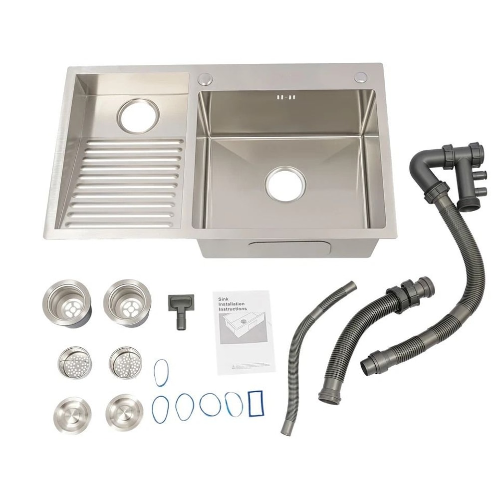 Stainless Steel Laundry Sink With Washboard Dual Basin Utility Sink For Laundry Room 4