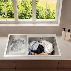 stainless steel laundry sink with washboard dual basin utility sink for laundry room