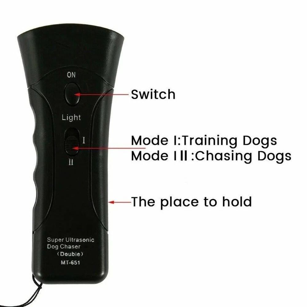 Ultrasonic Dog Trainer With LED Light Humane Anti Barking Device 2