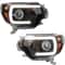 Projector Headlights With LED DRL Bar Black Housing Pair 0