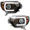 Projector Headlights With LED DRL Bar Black Housing Pair 0