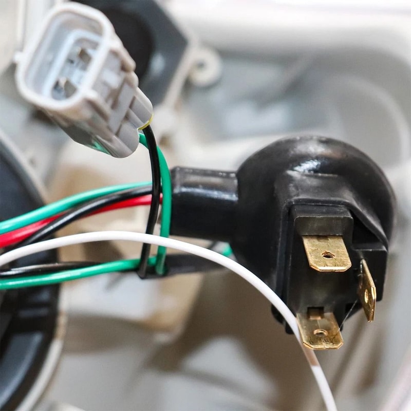 Projector Headlights With LED DRL Bar Black Housing Pair 7