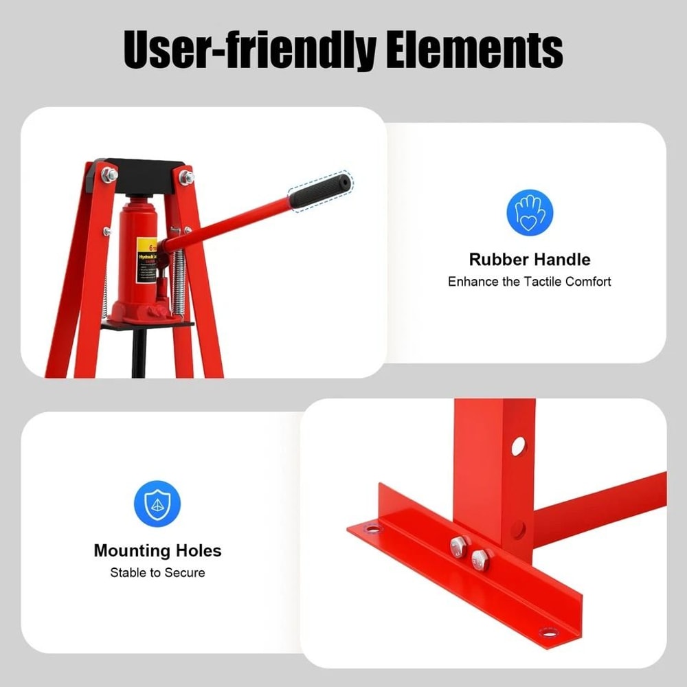 Hydraulic Shop Press With Adjustable Work Bed For Garage Bearing And Bushing Jobs 2