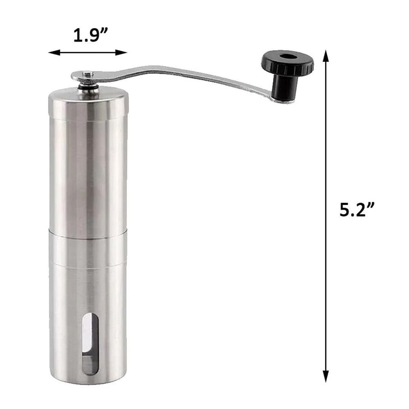 Portable Manual Coffee Grinder With Ceramic Burr Stainless Steel Hand Crank Bean Mill 7