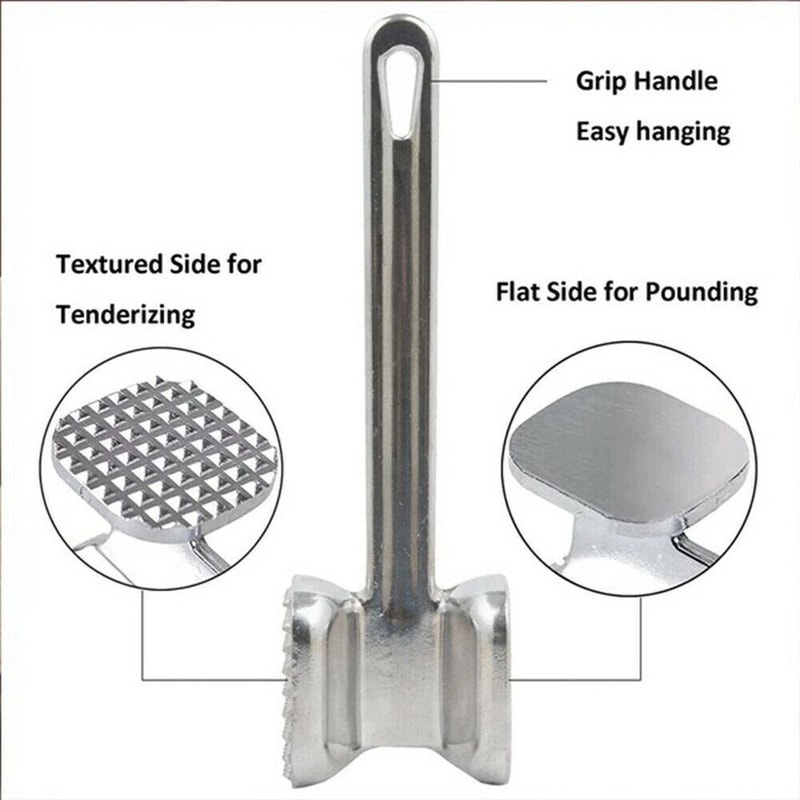 DoubleSided Meat Tenderizer Hammer Aluminum Meat Mallet For Steak Chicken And Pork 1