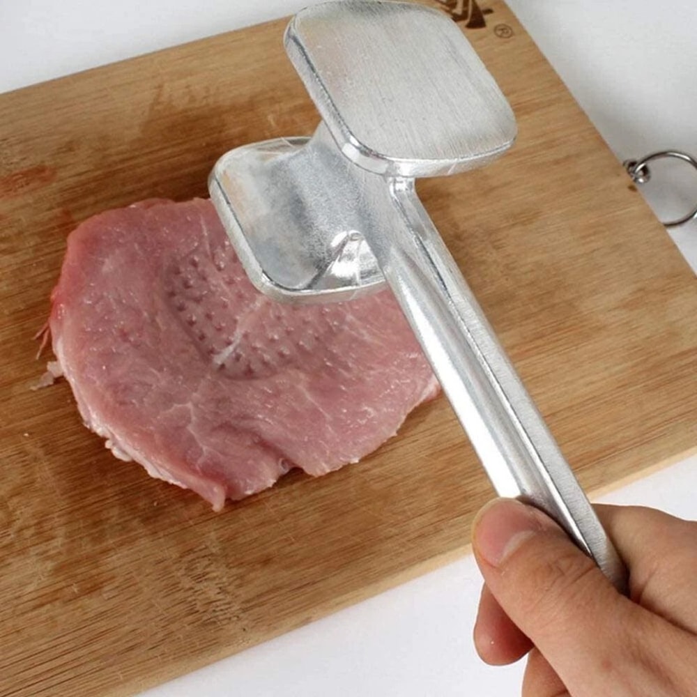 DoubleSided Meat Tenderizer Hammer Aluminum Meat Mallet For Steak Chicken And Pork 0