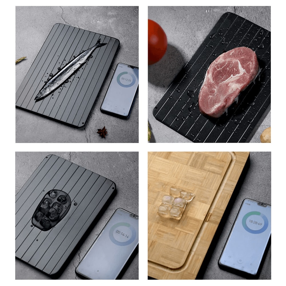 Rapid Thaw Defrosting Tray Aluminum Meat Thaw Plate For Frozen Food 5