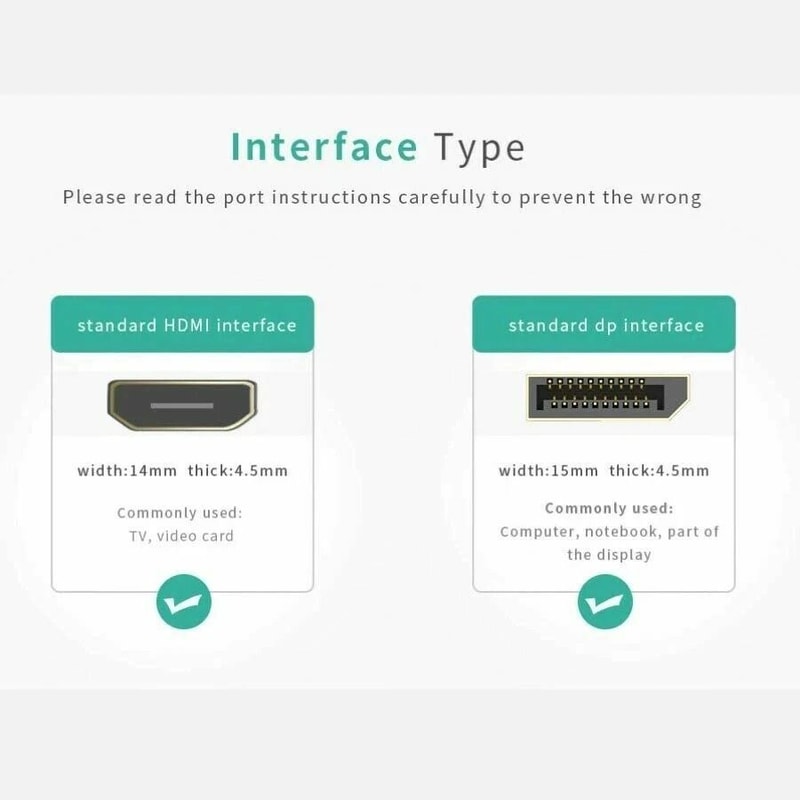 DisplayPort To HDMI Adapter Cable For PC Laptop Desktop Monitor 4