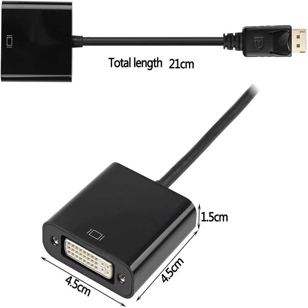 DisplayPort To DVI Adapter Cable For Laptop PC Monitor DP Male To DVI Female 4