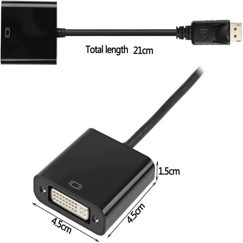 DisplayPort To DVI Adapter Cable For Laptop PC Monitor DP Male To DVI Female 4