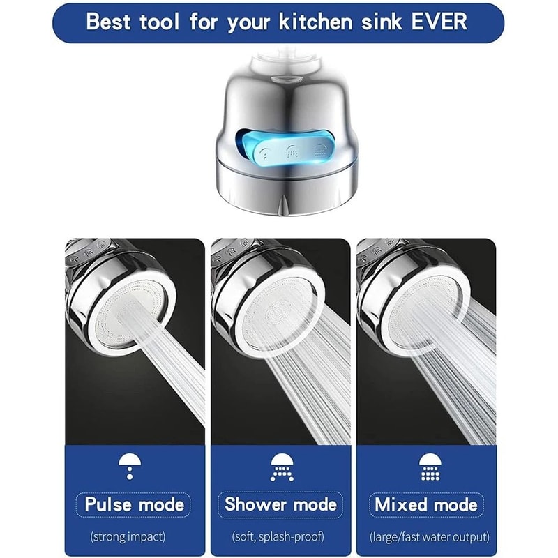 Rotating Kitchen Faucet Sprayer Water Saving Swivel Aerator Attachment 5