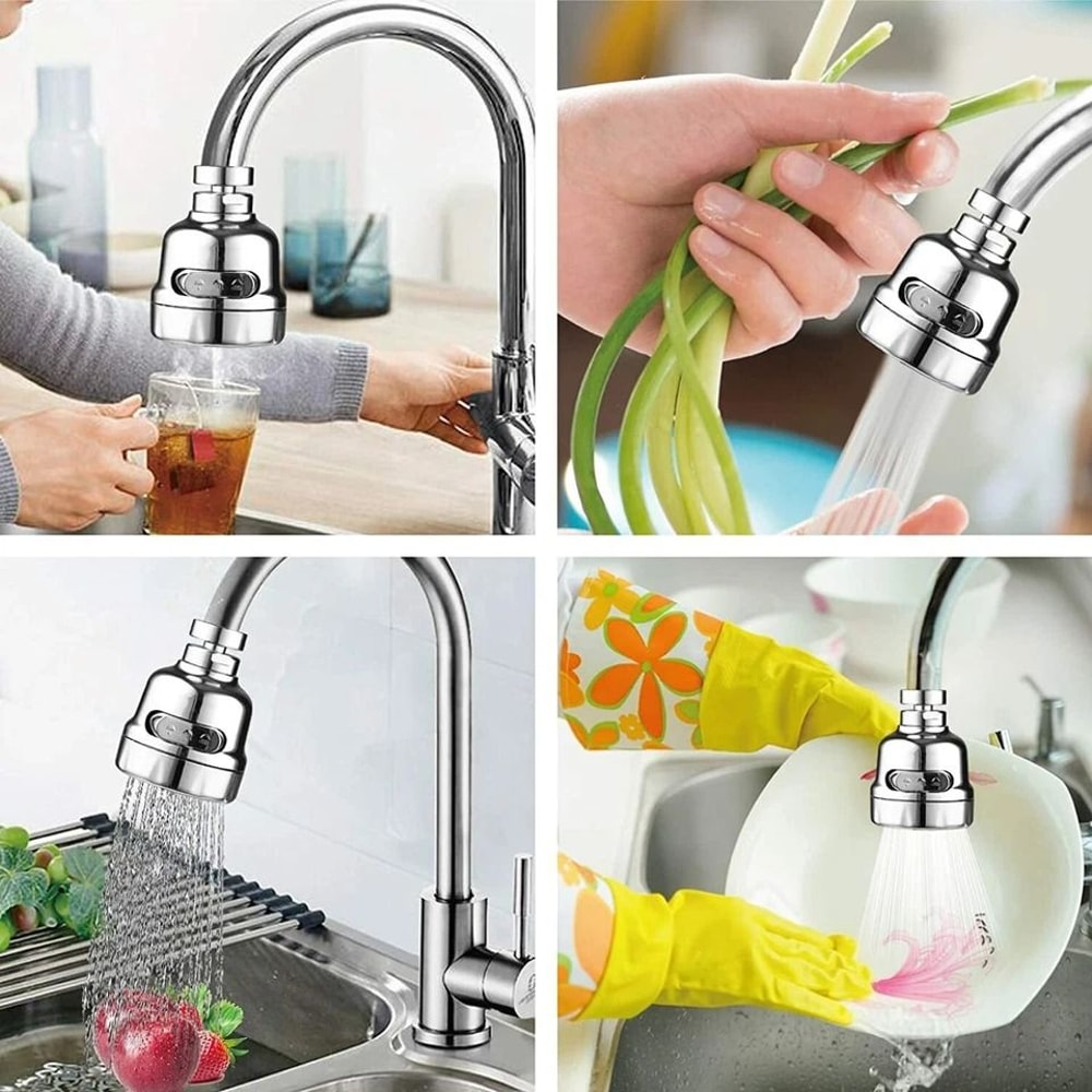 Rotating Kitchen Faucet Sprayer Water Saving Swivel Aerator Attachment 8