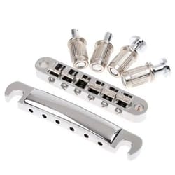 chrome tune o matic bridge and stopbar tailpiece set for gibson lp and epiphone guitar