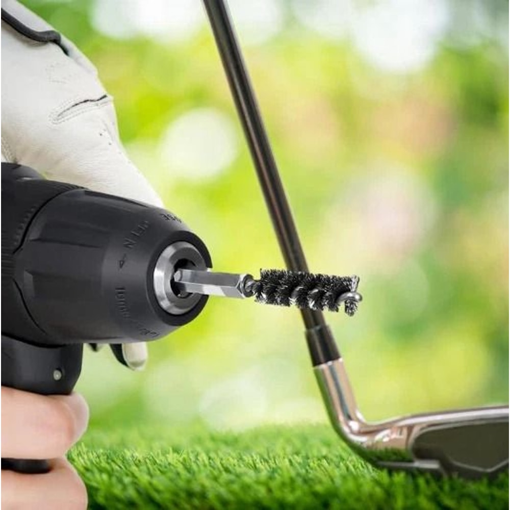 Golf Club Cleaning Brush With Hex Shank Wire Bristles For Groove And Hosel Care 2