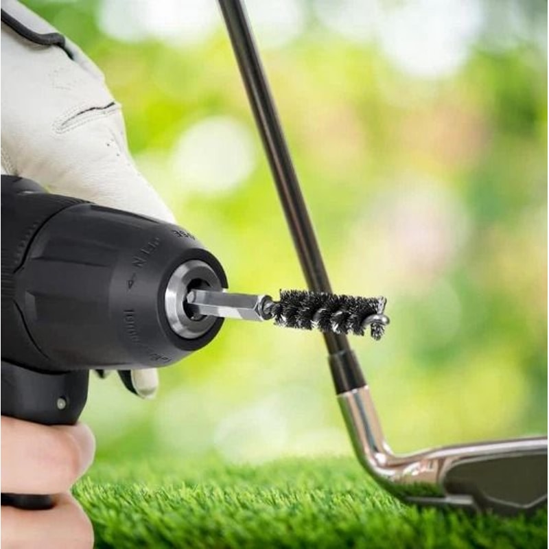 Golf Club Cleaning Brush With Hex Shank Wire Bristles For Groove And Hosel Care 2