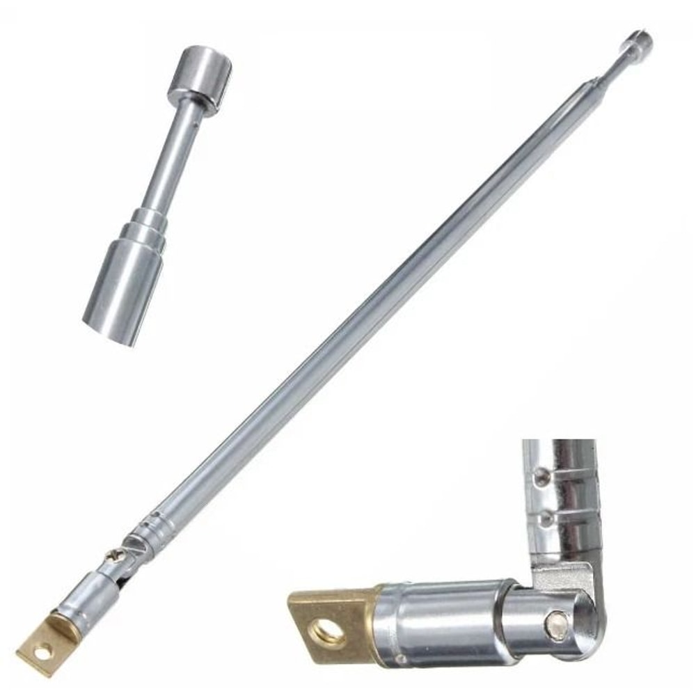 Telescopic Antenna Replacement For AM FM Radio And TV Section Steel Rods 0