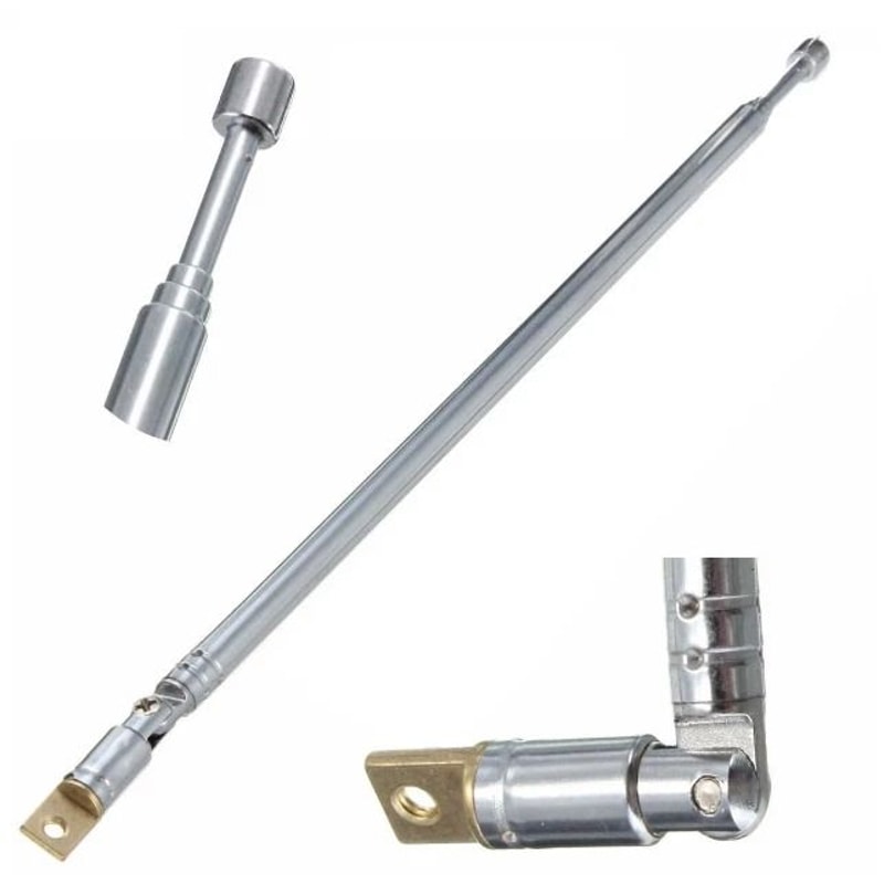 Telescopic Antenna Replacement For AM FM Radio And TV Section Steel Rods 0