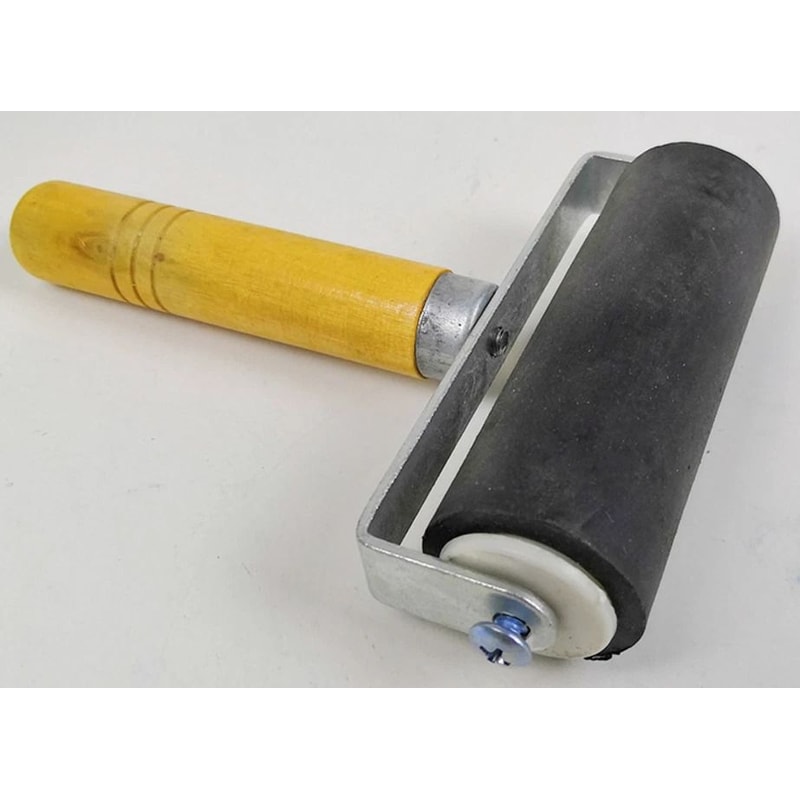Printmaking Brayer Set Wooden Handle Rubber Roller For Lino And Block Printing 0