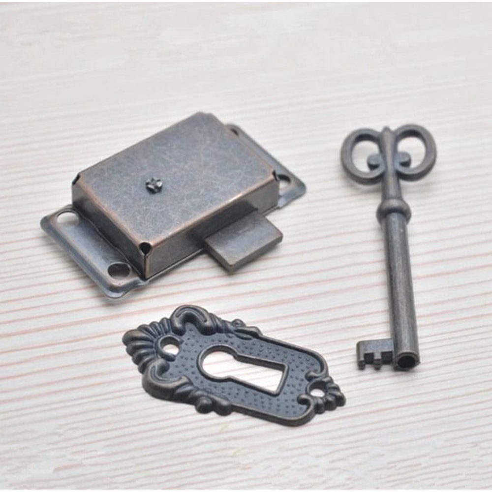 Vintage Jewelry Box Lock And Cabinet Lock With Key 1