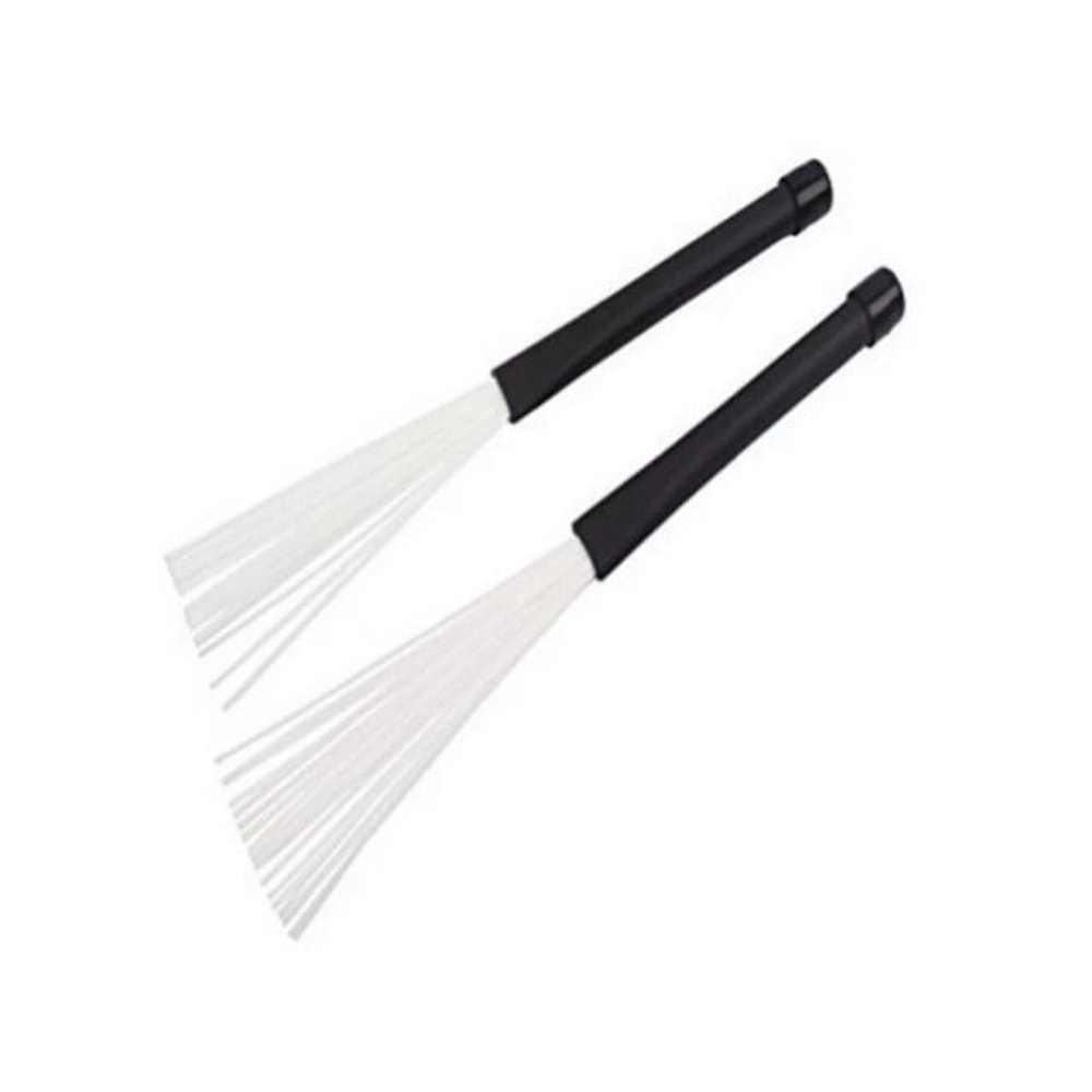 Drum Brushes Pair With Rubber Handle Nylon Drum Brush Sticks 0