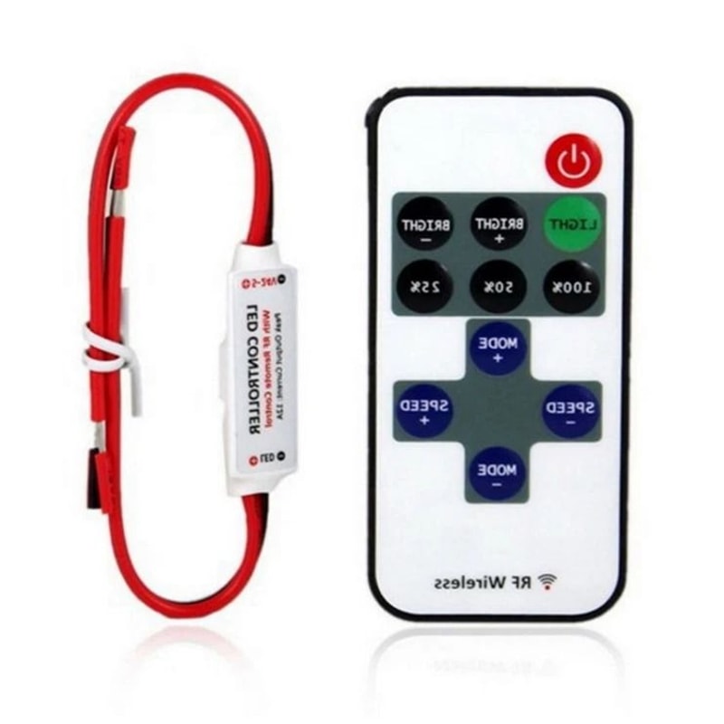 RF Remote Dimmer Mini LED Strip Light Controller For Singlecolor Accent Lighting 0