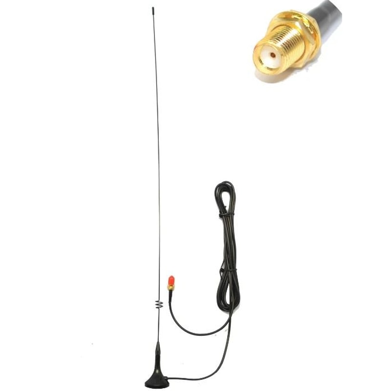 Baofeng UT VHF UHF Antenna With Magnetic Base SMAF Dual Band Mobile Antenna 0