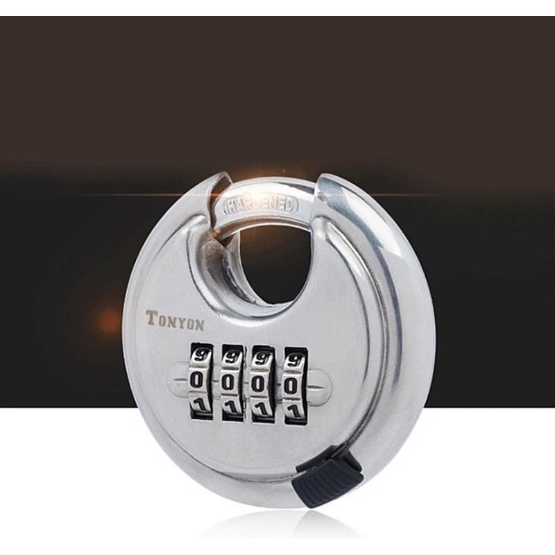 Stainless Steel Combination Discus Padlock For Outdoor Warehouse And Cabinet Doors 1