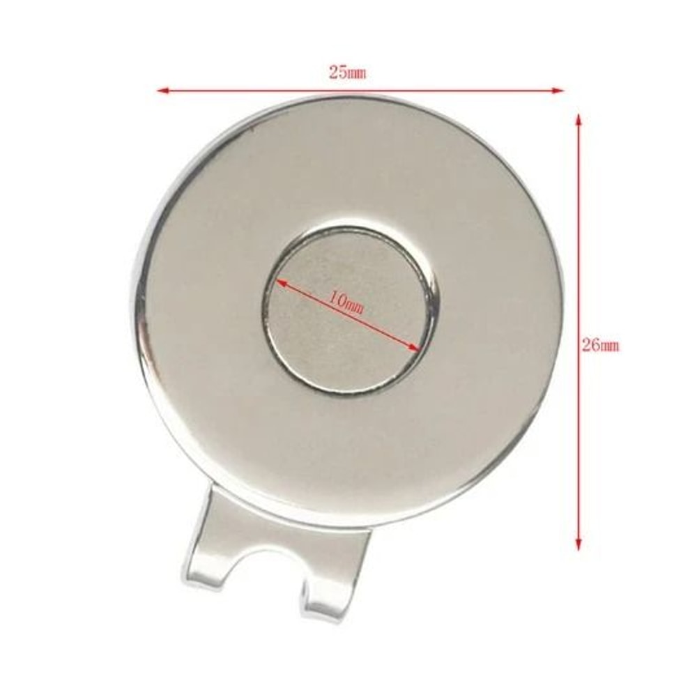 Golf Ball Marker Cap Clip Set Silver Metal Hat Clips 1